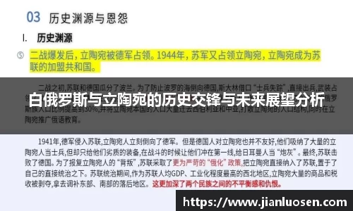 白俄罗斯与立陶宛的历史交锋与未来展望分析